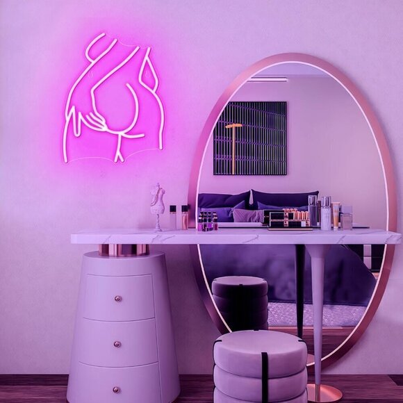 Lady Neon Pink LED Lady Back Neon Signs for Wall Decor for Bedroom, Party, Bar, - Picture 6 of 9